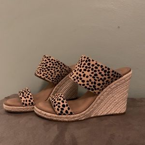Dolce Vita Nina Leopard Calf Hair Espadrille Wedge